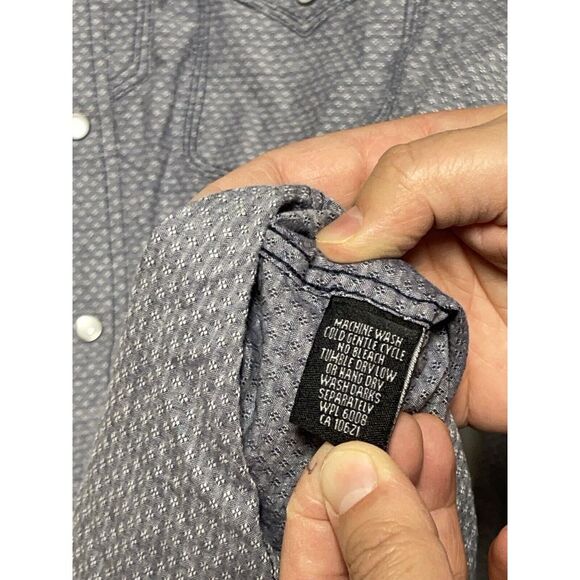 Panhandle Shirt Men's L Gray Embroidered Slim Button Up Cowboy Western Geometric - Picture 7 of 7